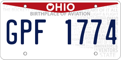OH license plate GPF1774