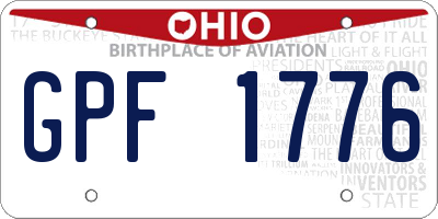 OH license plate GPF1776