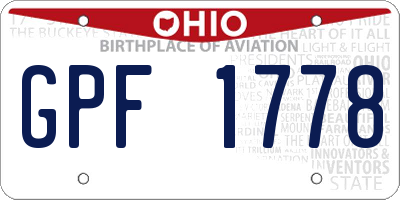 OH license plate GPF1778