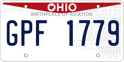 OH license plate GPF1779