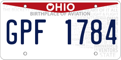OH license plate GPF1784