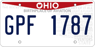 OH license plate GPF1787
