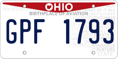 OH license plate GPF1793