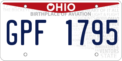 OH license plate GPF1795