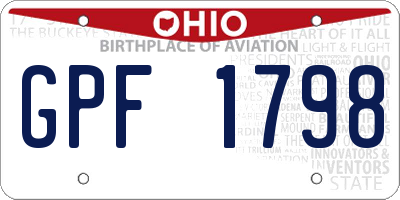 OH license plate GPF1798