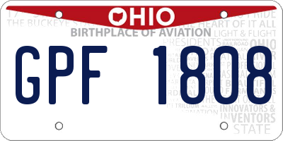 OH license plate GPF1808