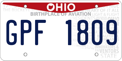 OH license plate GPF1809