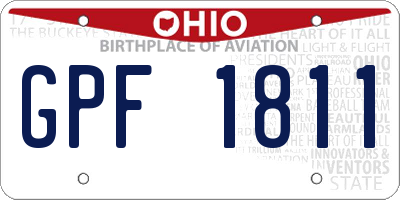 OH license plate GPF1811
