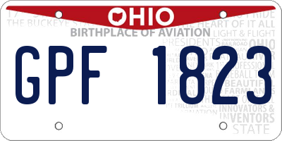 OH license plate GPF1823