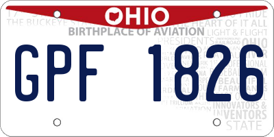 OH license plate GPF1826