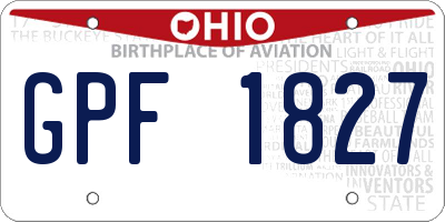 OH license plate GPF1827