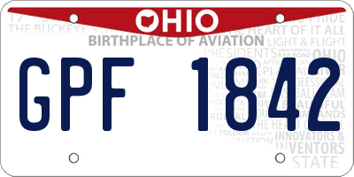 OH license plate GPF1842