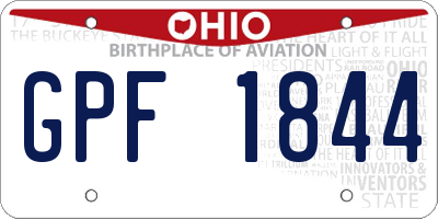 OH license plate GPF1844
