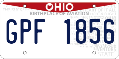 OH license plate GPF1856