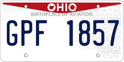 OH license plate GPF1857