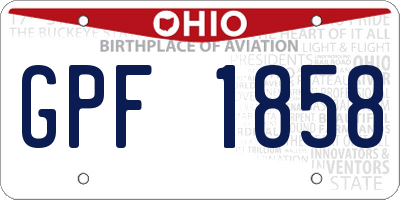 OH license plate GPF1858