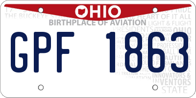 OH license plate GPF1863