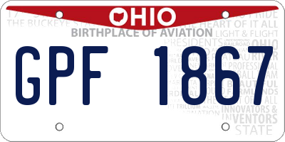 OH license plate GPF1867