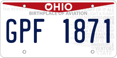 OH license plate GPF1871