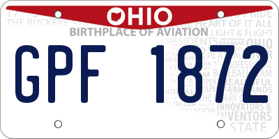 OH license plate GPF1872