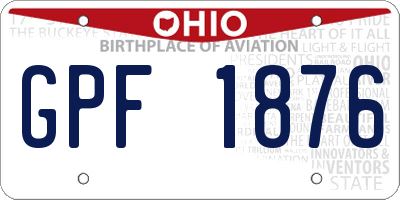OH license plate GPF1876