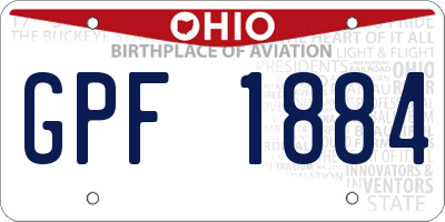OH license plate GPF1884