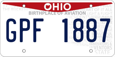OH license plate GPF1887