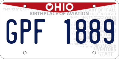 OH license plate GPF1889