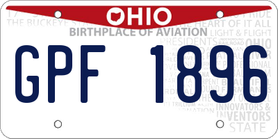 OH license plate GPF1896