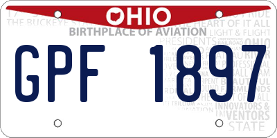 OH license plate GPF1897