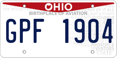 OH license plate GPF1904