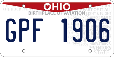OH license plate GPF1906