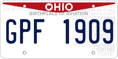 OH license plate GPF1909