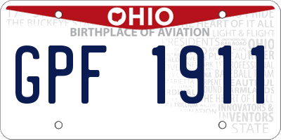 OH license plate GPF1911
