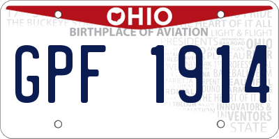 OH license plate GPF1914