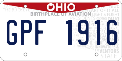 OH license plate GPF1916