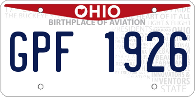 OH license plate GPF1926