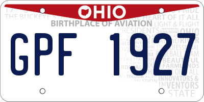 OH license plate GPF1927