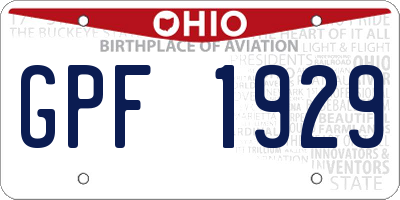 OH license plate GPF1929