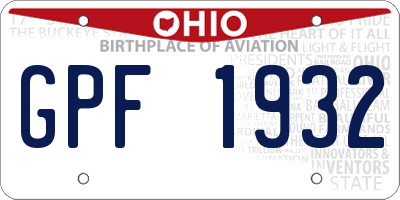 OH license plate GPF1932
