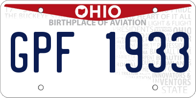 OH license plate GPF1933