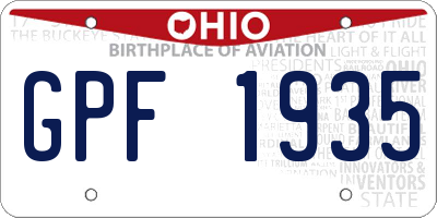 OH license plate GPF1935