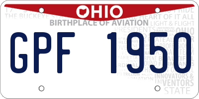 OH license plate GPF1950