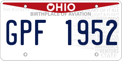 OH license plate GPF1952