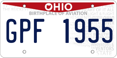 OH license plate GPF1955