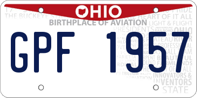 OH license plate GPF1957