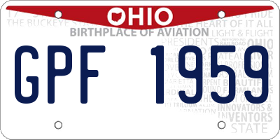 OH license plate GPF1959