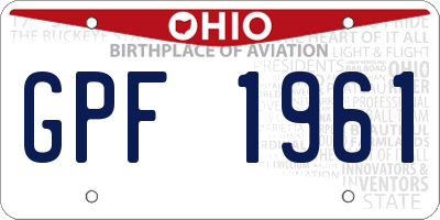 OH license plate GPF1961