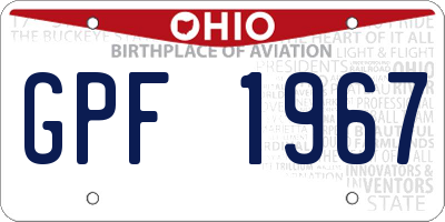 OH license plate GPF1967