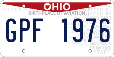 OH license plate GPF1976
